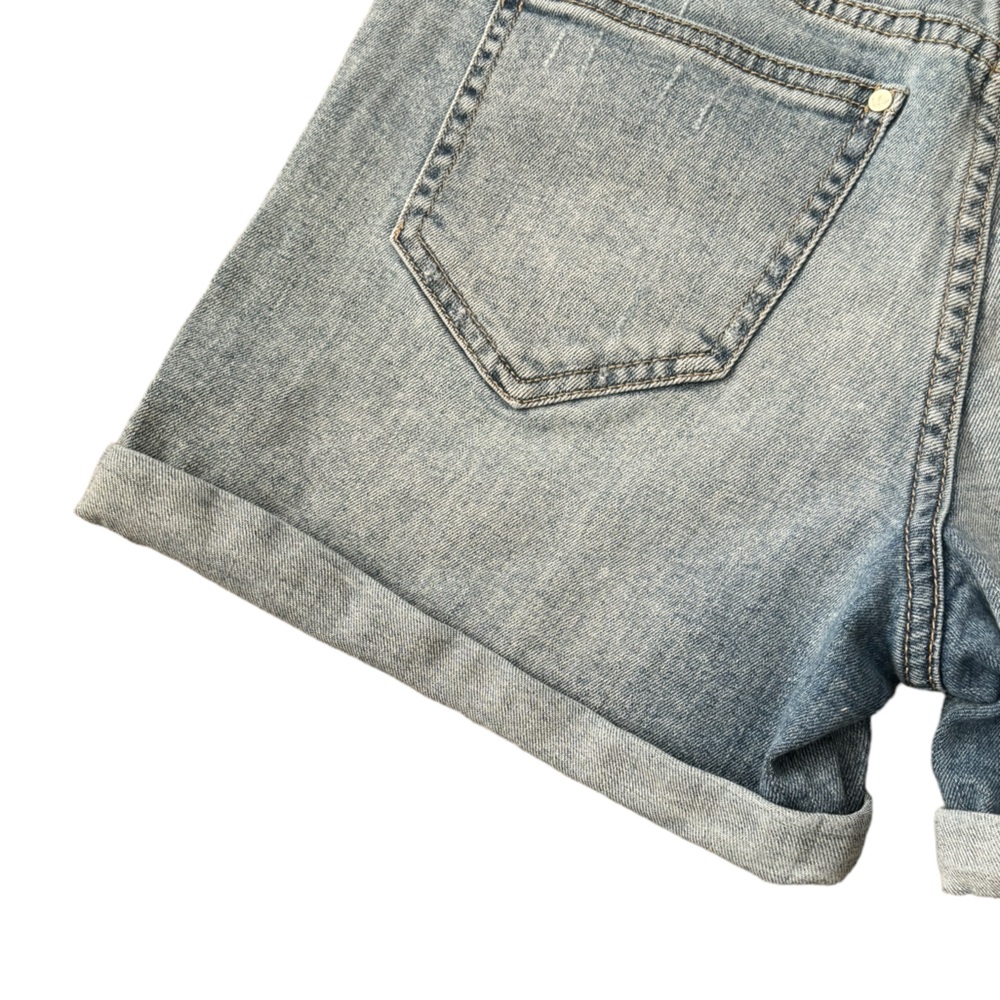 Lauren Conrad Light Wash Distressed Rolled Cuff Jean Shorts 4 - Picture 9 of 13